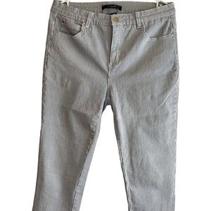 SIMON chang blue & white denim pants EUC